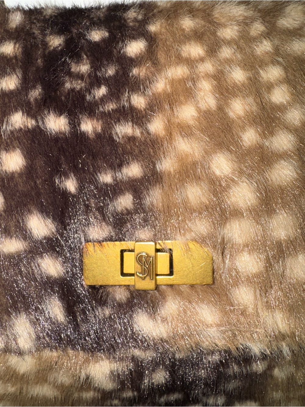 Steve Madden Deer Print Faux Fur Shoulder Bag New with Tags - Picture 3 of 15